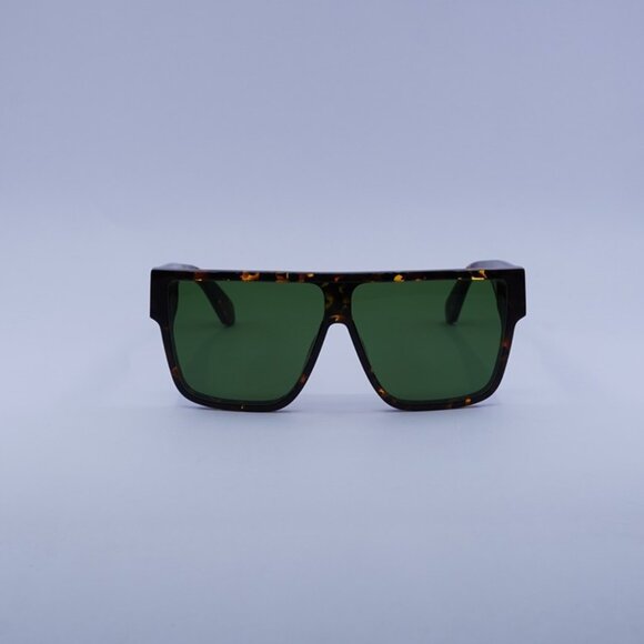 Off-White OERI13J SYRACUSE 6055 Sunglasses Havana Shield Frame, Green Lenses - Picture 3 of 11